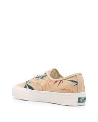 Baskets basses en toile imprimées beiges Vans