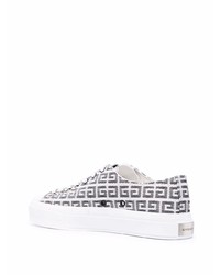 Baskets basses en toile imprimées blanches et noires Givenchy