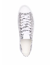 Baskets basses en toile imprimées blanches et noires Givenchy