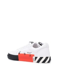 Baskets basses en toile imprimées blanches et noires Off-White