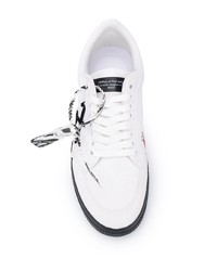 Baskets basses en toile imprimées blanches et noires Off-White