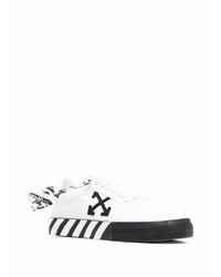 Baskets basses en toile imprimées blanches et noires Off-White