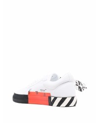 Baskets basses en toile imprimées blanches et noires Off-White