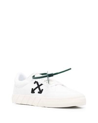 Baskets basses en toile imprimées blanches et noires Off-White