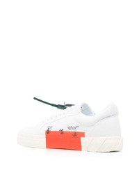 Baskets basses en toile imprimées blanches et noires Off-White