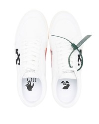 Baskets basses en toile imprimées blanches et noires Off-White