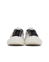 Baskets basses en toile imprimées blanches et noires McQ Alexander McQueen