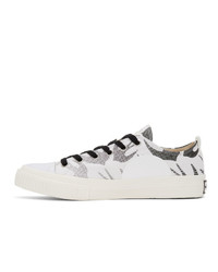 Baskets basses en toile imprimées blanches et noires McQ Alexander McQueen