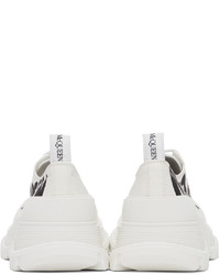 Baskets basses en toile imprimées blanches et noires Alexander McQueen