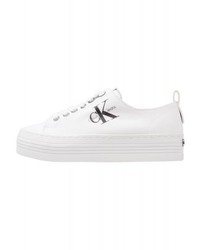 Baskets basses en toile imprimées blanches Calvin Klein