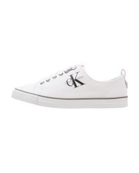 Baskets basses en toile imprimées blanches Calvin Klein