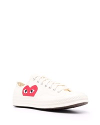 Baskets basses en toile imprimées blanches Comme Des Garcons Play