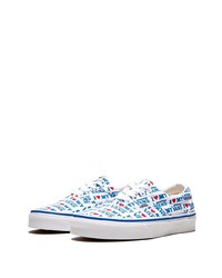 Baskets basses en toile imprimées blanches Vans