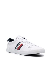 Baskets basses en toile imprimées blanches Tommy Hilfiger