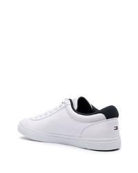 Baskets basses en toile imprimées blanches Tommy Hilfiger