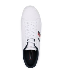 Baskets basses en toile imprimées blanches Tommy Hilfiger