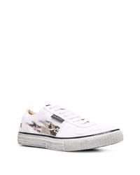 Baskets basses en toile imprimées blanches Philipp Plein