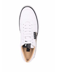 Baskets basses en toile imprimées blanches Philipp Plein