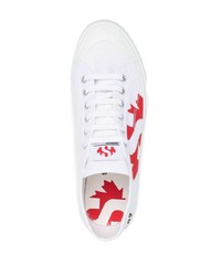 Baskets basses en toile imprimées blanches DSQUARED2