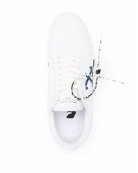 Baskets basses en toile imprimées blanches Off-White