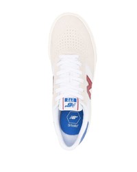 Baskets basses en toile imprimées blanches New Balance