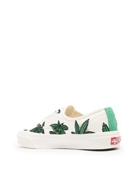 Baskets basses en toile imprimées blanches Vans