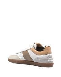 Baskets basses en toile imprimées blanches Tod's