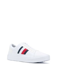 Baskets basses en toile imprimées blanches Tommy Hilfiger