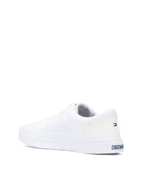 Baskets basses en toile imprimées blanches Tommy Hilfiger