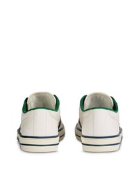 Baskets basses en toile imprimées blanches Gucci