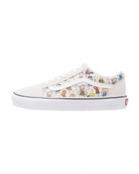 Baskets basses en toile imprimées blanches Vans