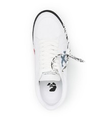 Baskets basses en toile imprimées blanches Off-White