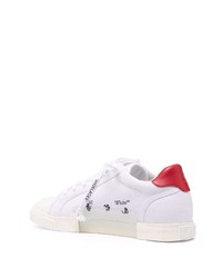 Baskets basses en toile imprimées blanches Off-White