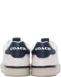 Baskets basses en toile imprimées blanches Coach 1941
