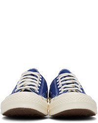 Baskets basses en toile imprimées bleu marine Comme Des Garcons Play