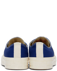 Baskets basses en toile imprimées bleu marine Comme Des Garcons Play