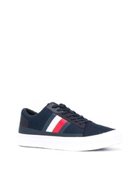 Baskets basses en toile imprimées bleu marine Tommy Hilfiger