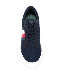 Baskets basses en toile imprimées bleu marine Tommy Hilfiger