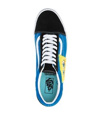 Baskets basses en toile imprimées bleues Vans