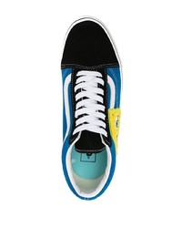 Baskets basses en toile imprimées bleues Vans