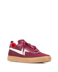 Baskets basses en toile imprimées bordeaux PS Paul Smith