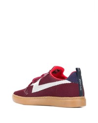 Baskets basses en toile imprimées bordeaux PS Paul Smith