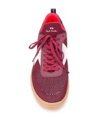 Baskets basses en toile imprimées bordeaux PS Paul Smith