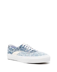 Baskets basses en toile imprimées cachemire bleues Vans