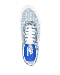 Baskets basses en toile imprimées cachemire bleues Vans