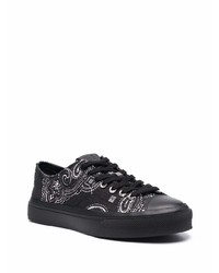 Baskets basses en toile imprimées cachemire noires Givenchy