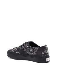 Baskets basses en toile imprimées cachemire noires Givenchy