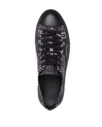 Baskets basses en toile imprimées cachemire noires Givenchy