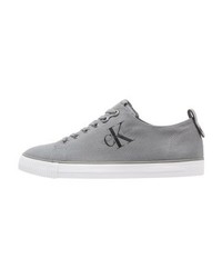 Baskets basses en toile imprimées grises Calvin Klein