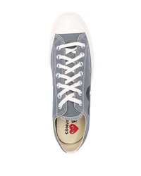 Baskets basses en toile imprimées grises COMME DES GARÇONS PLAY X CONVERSE